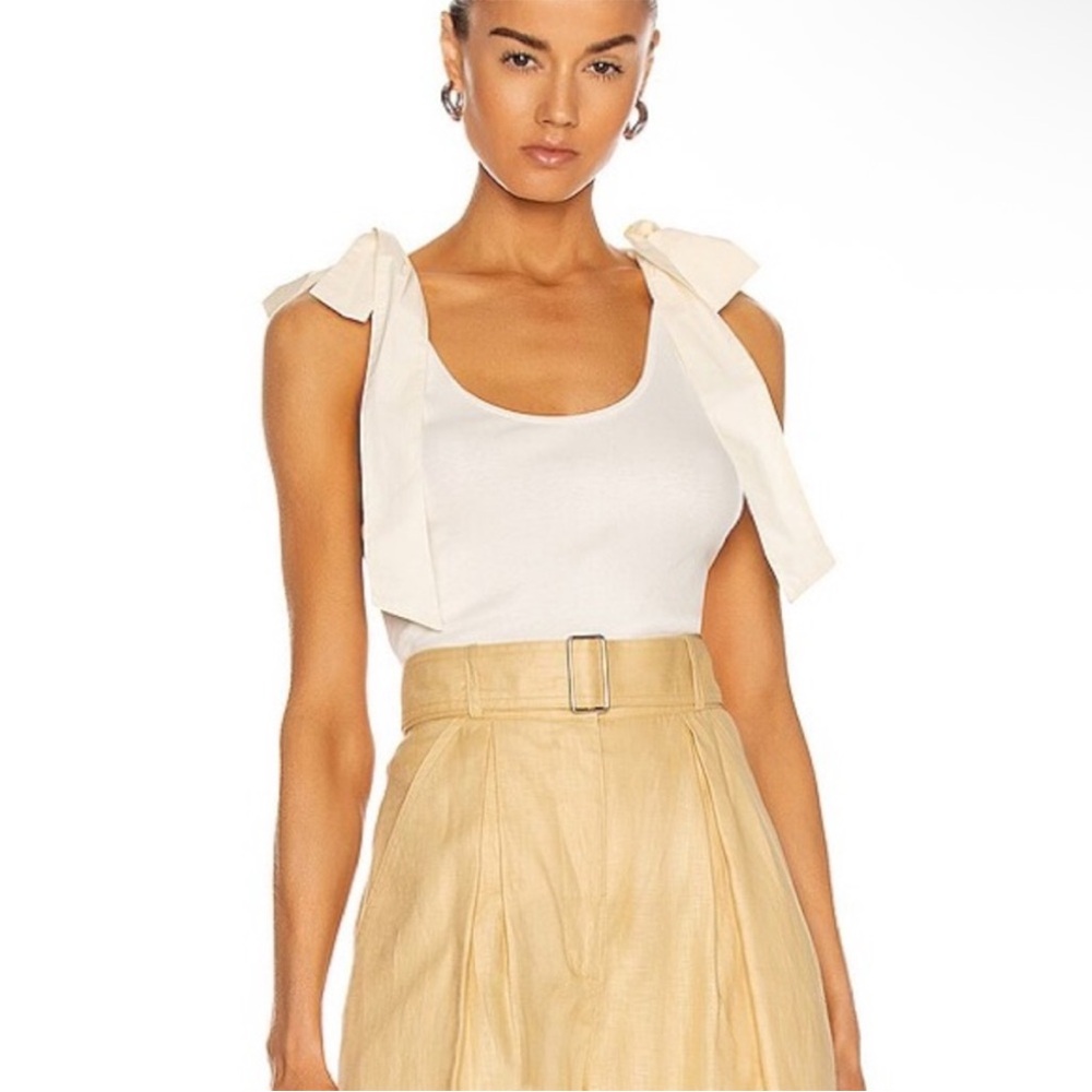 Ulla Johnson Bailey Jane Tank RibbonTie Detail Top Size P XS Cream Ivory